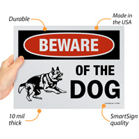 Pack of beware of dog signs