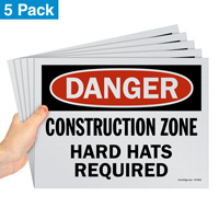 Danger: Construction zone sign pack