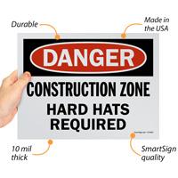Warning signage for construction area