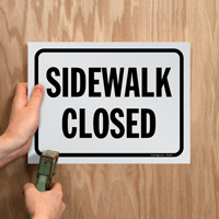 Caution: Sidewalk closure - sign set