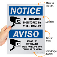 Surveillance Warning Sign Pack in Bilingual
