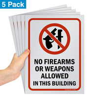No firearms or weapons allowed sign pack