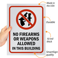 Weapons prohibition sign set