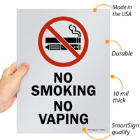 Prohibition signage for smoking and vaping