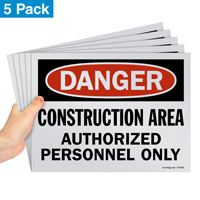 Construction Area Danger Sign Pack