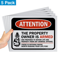 Armed property owner sign pack for security