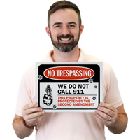 No Trespassing: No 911 Assistance Sign