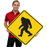 Novelty Sasquatch Big Foot Crossing Signs