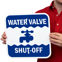 Water Valve With Tap Graphic Sign