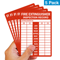 Fire Extinguisher Inspection Record Labels (Set of 5)