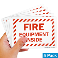Fire equipment inside safety label