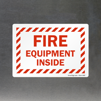 Safety notice: Fire equipment inside