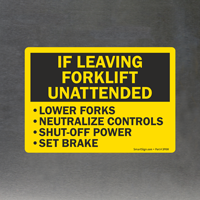 Safety Label: Forklift Neutralize Controls