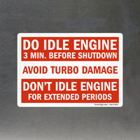 Caution: Engine idle required before shutdown