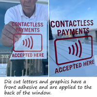 Contactless payments window decal