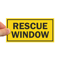 Fire safety double-sided rescue window school label