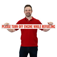 Safety Label: Turn Off Engine While Refueling