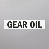 Gear oil warning sign