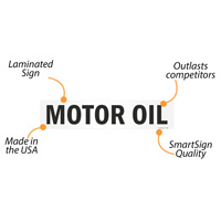 Chemical hazard label for motor oil