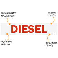 Warning label for diesel safety