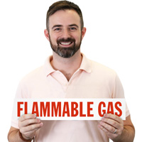 flammable gas safety label