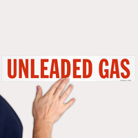 warning sign for unleaded gasoline