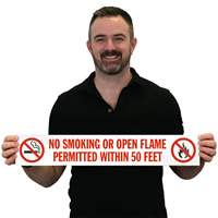No smoking or open flame permitted label