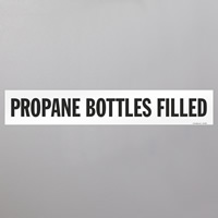 Chemical label for filled propane bottle
