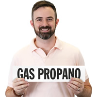 Etiqueta de seguridad para gas propano