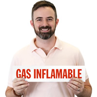 Spanish gas safety warning label