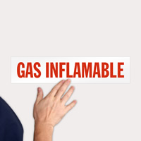 Spanish flammable gas warning notice
