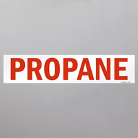 Safety label for propane storage