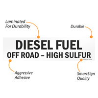 Warning label for off-road diesel fuel