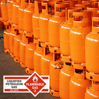 Highly Visible Flammable Liquid Warning Sign