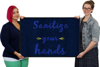 Safety Message Mat for Hand Sanitizing