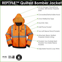 Reptyle™ Quilted Bomber Jacket Specs