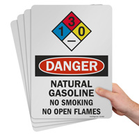 NFPA safety sign for natural gasoline