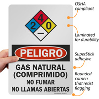 NFPA sign: Gasolina natural comprimido