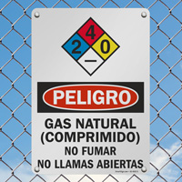 Natural gas hazard sign