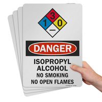 Isopropyl alcohol NFPA safety sign