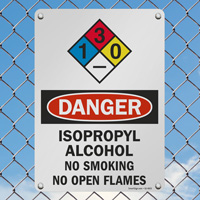 Isopropyl alcohol storage NFPA label
