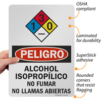 NFPA-compliant sign for Isopropyl Alcohol