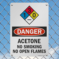 Acetone NFPA Diamond Sign