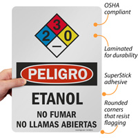 Etanol Hazard Warning