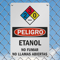 Etanol NFPA Diamond Sign