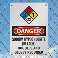 Bleach Sodium Hypochlorite NFPA Sign
