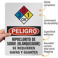 Bleach Safety Sign with NFPA Rating