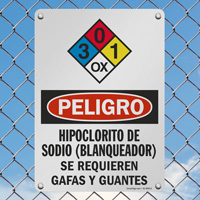 NFPA Compliant Sign for Sodium Hypochlorite