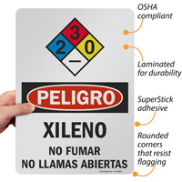 Xileno Hazard Warning