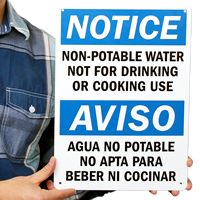 Bilingual Notice Non-Potable Water Signs